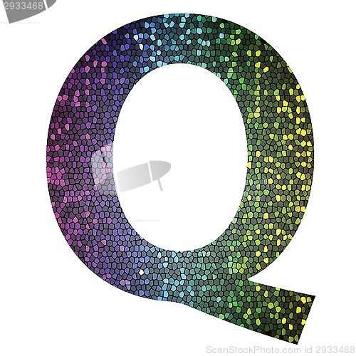 Image of letter Q of different colors