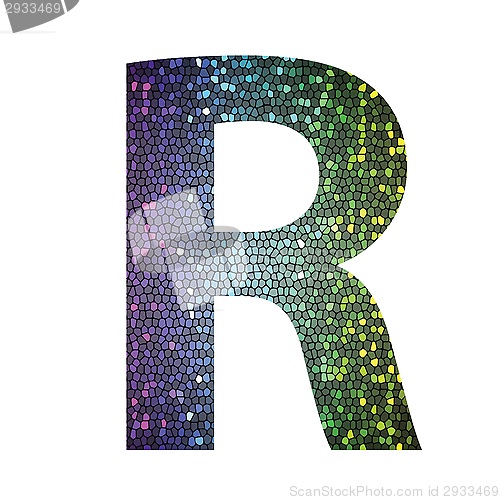 Image of letter R of different colors