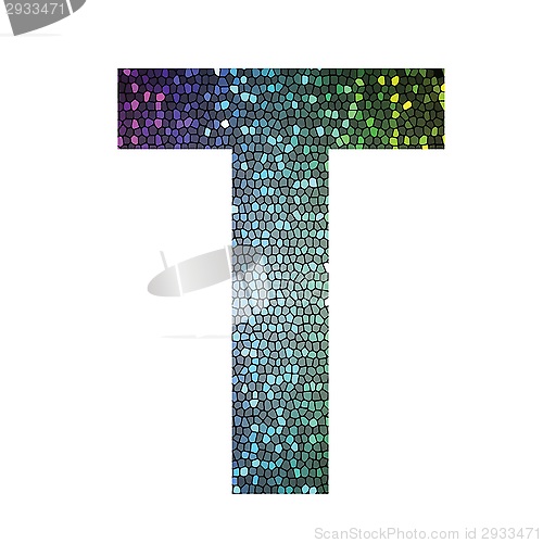 Image of letter T of different colors