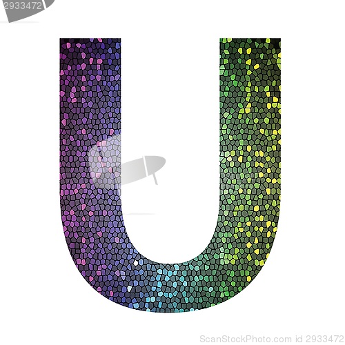 Image of letter U of different colors
