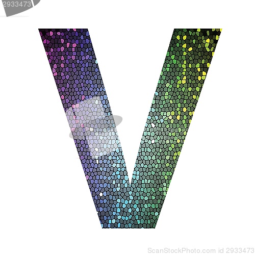 Image of letter V of different colors