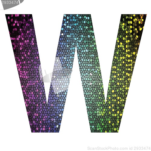 Image of letter W of different colors