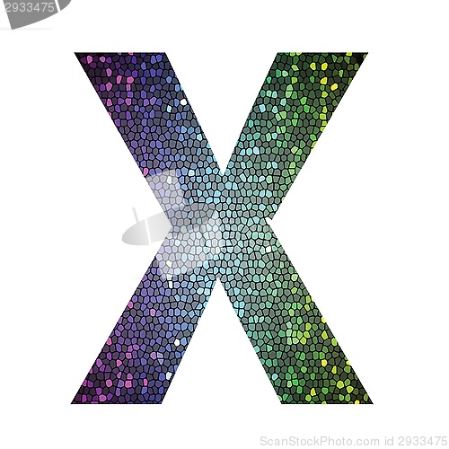 Image of letter X of different colors