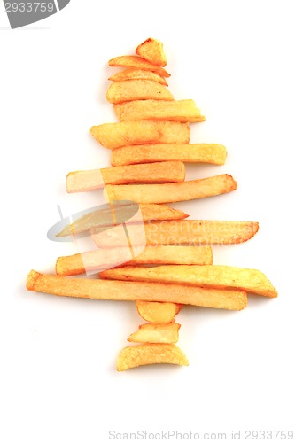 Image of christmas tree from the potatoes chips 