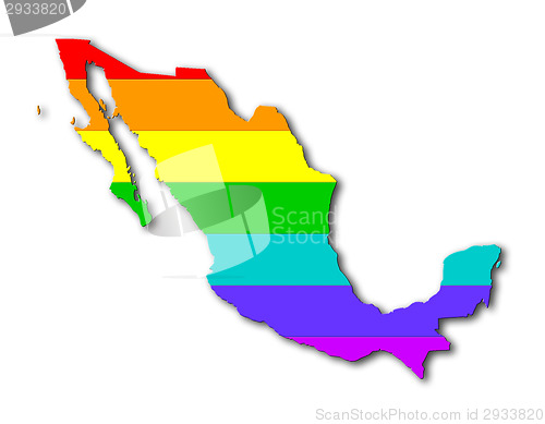 Image of Rainbow flag pattern - Mexico