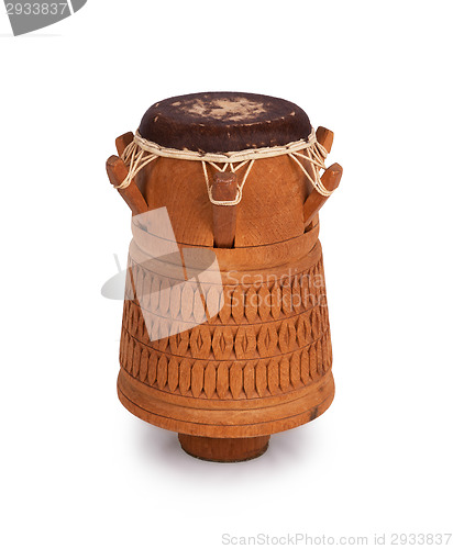 Image of Djembe, Surinam percussion, handmade wooden drum with goat skin