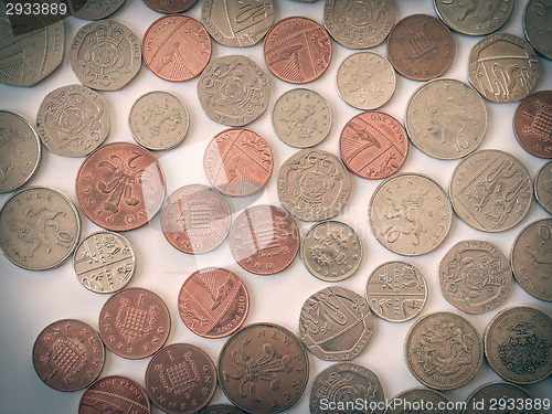 Image of Retro look British pound coin