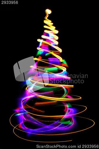Image of christmas lights as xmas tree