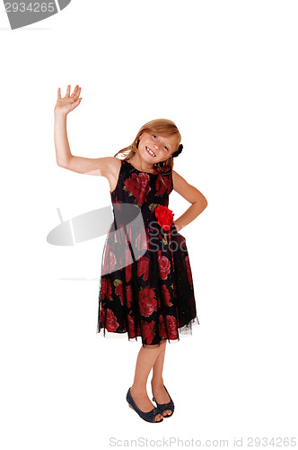 Image of Girl waiving with her hand.