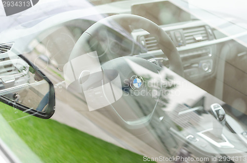 Image of Interior of new modern model BMW car