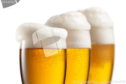 Image of Beer in glasses isolated on white