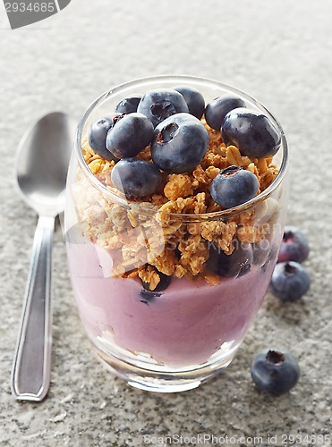 Image of dessert with fresh blueberries