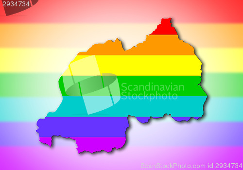 Image of Rwanda - Rainbow flag pattern
