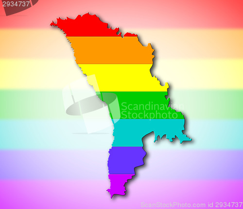 Image of Moldova - Rainbow flag pattern