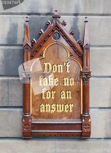 Image of Decorative wooden sign - Don't take no for an answer