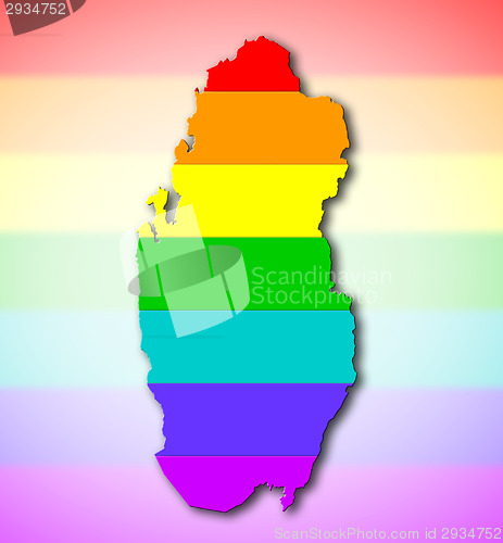 Image of Qatar - Rainbow flag pattern