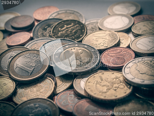 Image of Retro look Euro coins