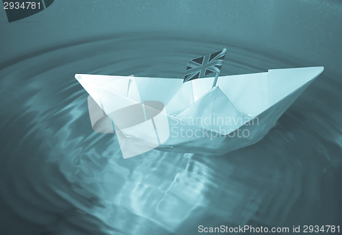 Image of Paper ship with UK Flag