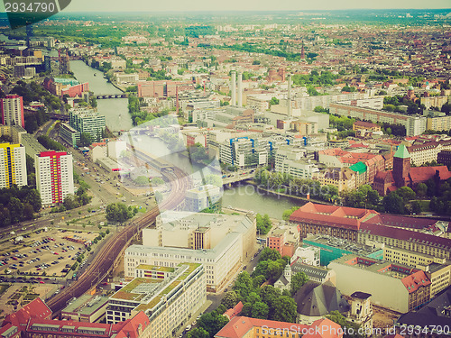 Image of Retro look Berlin aerial view