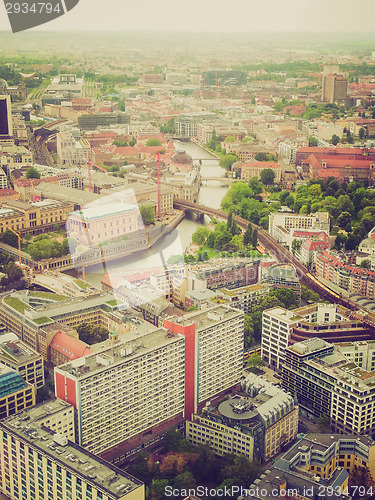 Image of Retro look Berlin aerial view