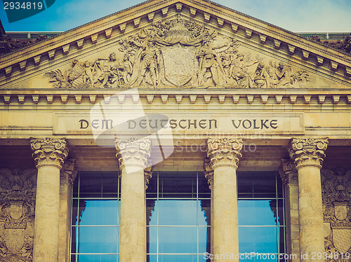 Image of Retro look Reichstag Berlin