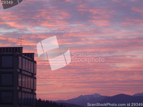 Image of sunset in ljubljana