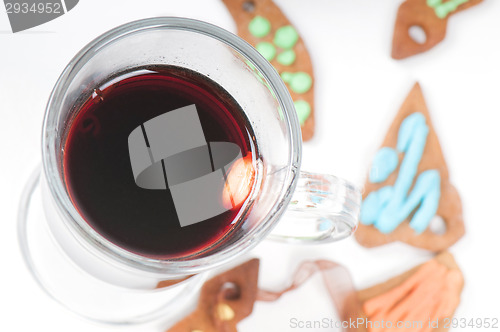 Image of Glass of red mulled wine