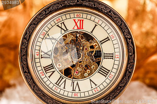 Image of Close up on vintage clock