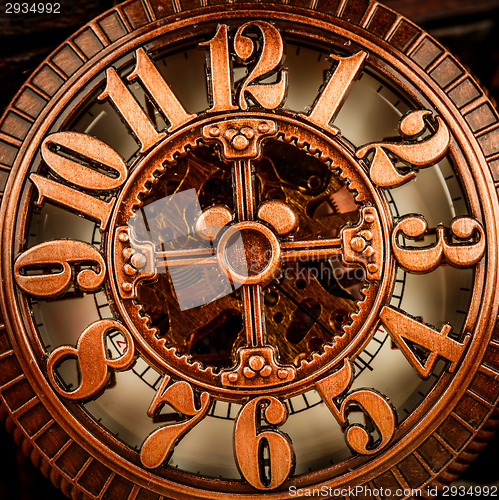 Image of Close up on vintage clock