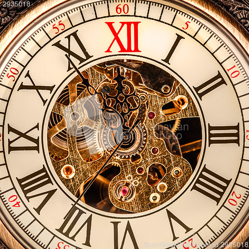 Image of Close up on vintage clock