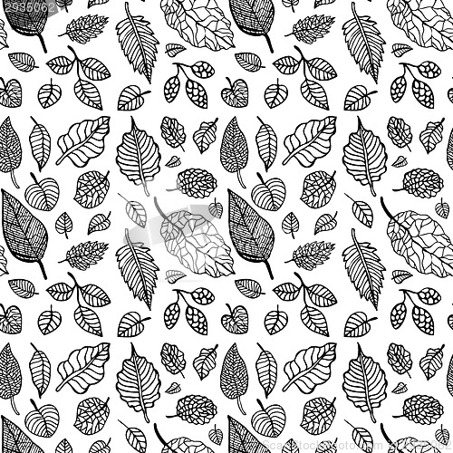 Image of Leaves. Seamless vector background.