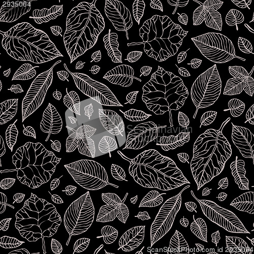 Image of Leaves. Seamless vector background.