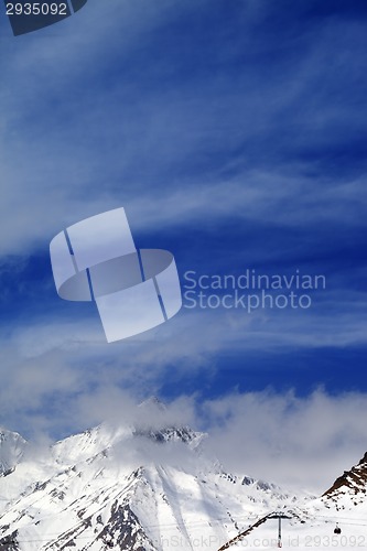 Image of Winter mountains and cloudy sky