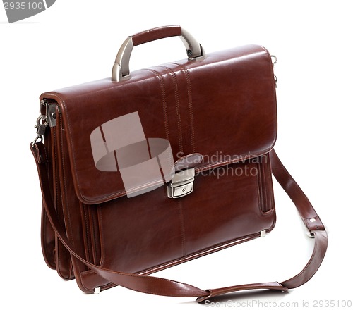 Image of Leather brown briefcase