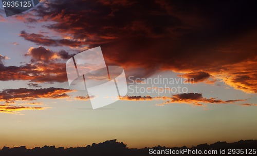 Image of Orange sunset sky