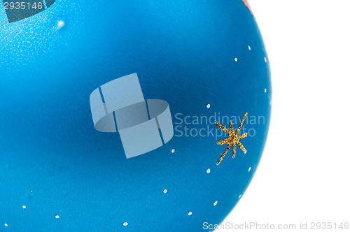 Image of Blue christmas ball isolated on white