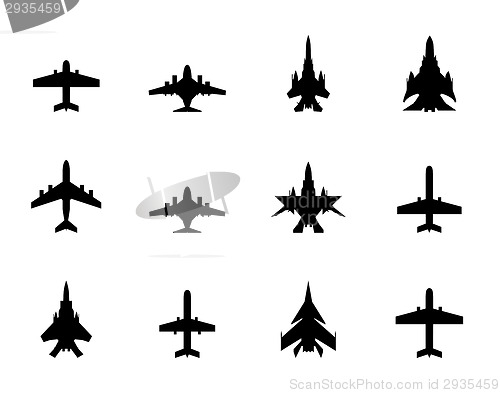 Image of vector icons of airplanes