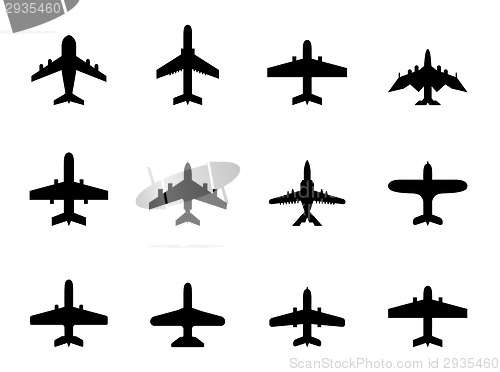 Image of vector icons of airplanes