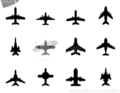 Image of vector icons of airplanes