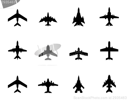 Image of vector icons of airplanes