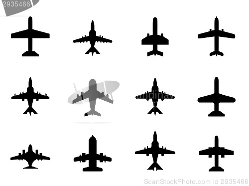 Image of vector icons of airplanes