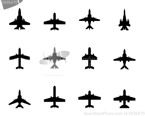 Image of vector icons of airplanes