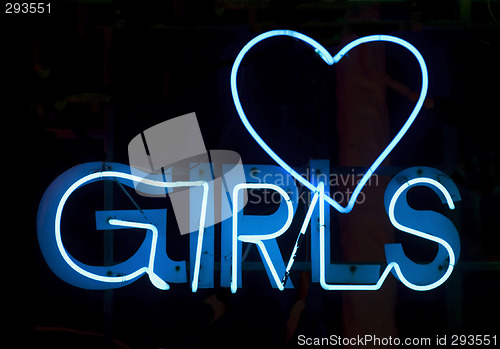 Image of Girls in blue neon