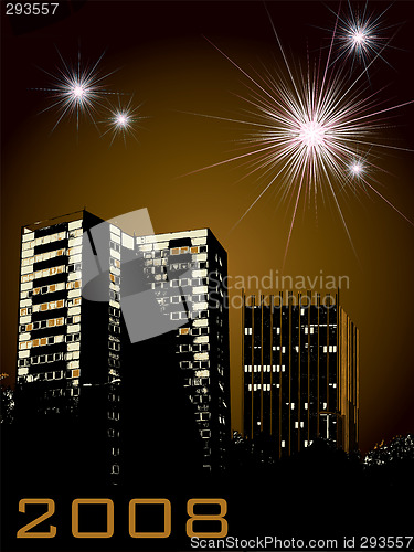 Image of new year city fireworks