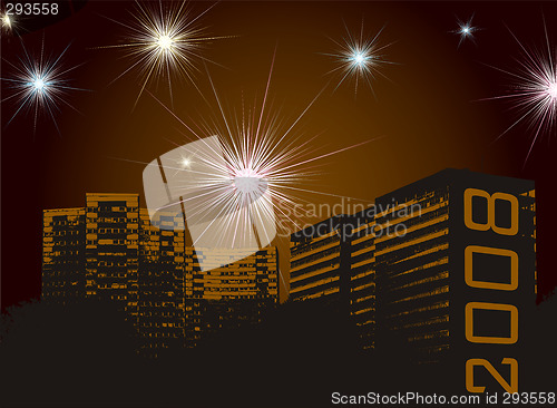 Image of new year fireworks urban