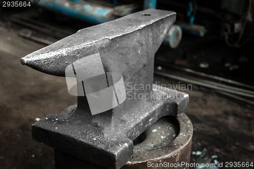 Image of Steel anvil in a factory