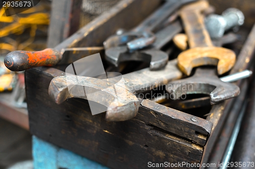 Image of Dirty set of wrenches