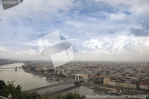 Image of Aerial view of Budapest with Danube