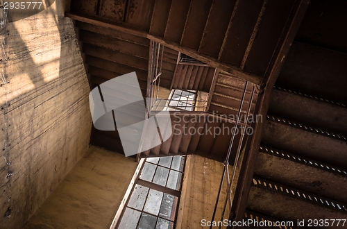 Image of Industrial staircase going up