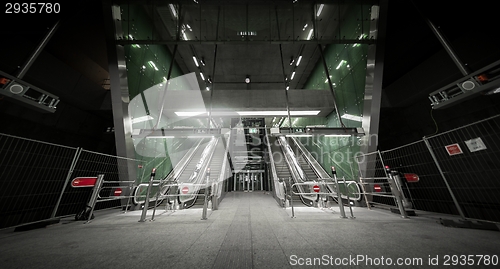 Image of Moving escalator in the business center